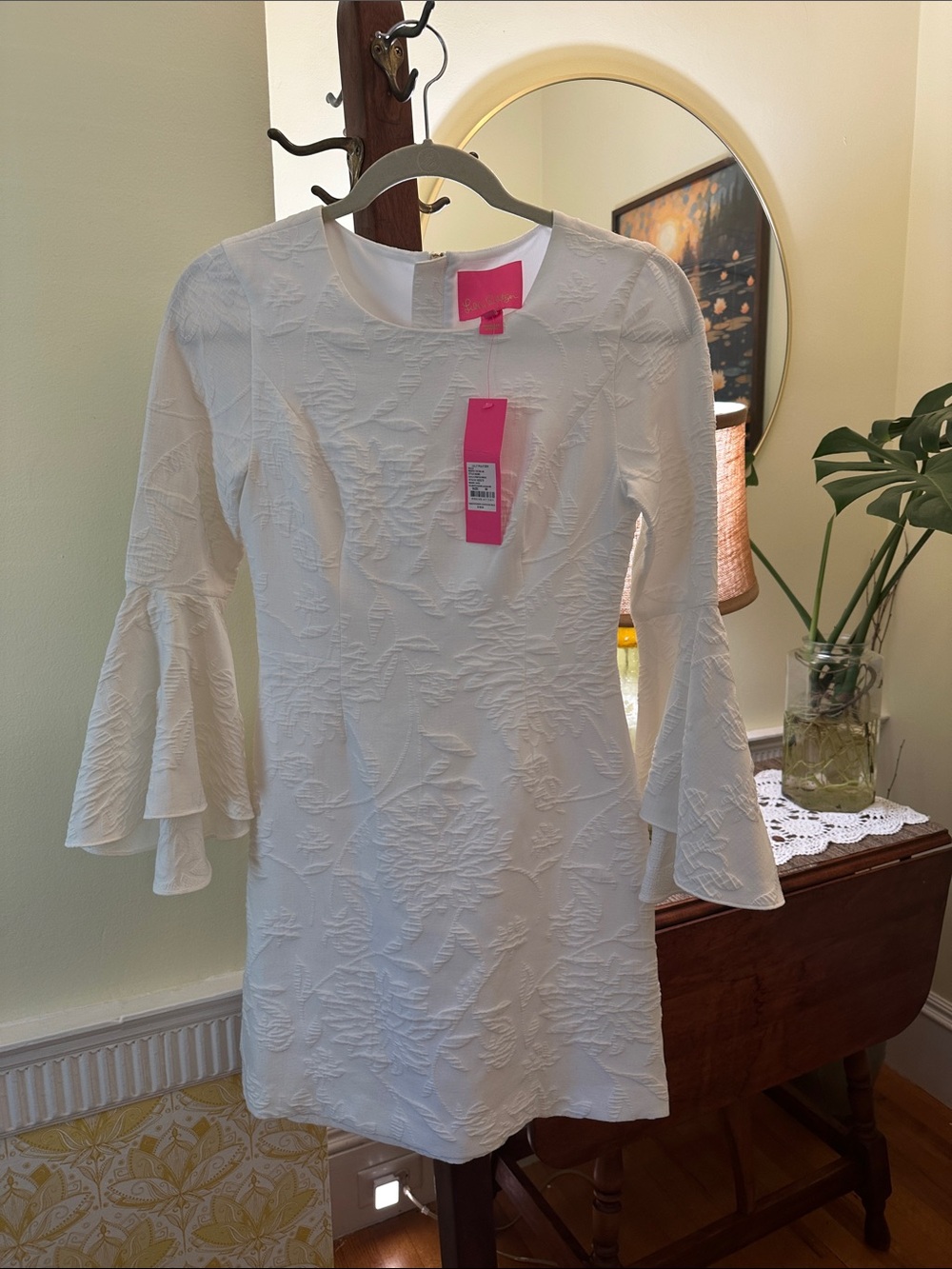 Lilly Pulitzer White Textured Floral Jacquard Shift Dress
